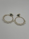 Pearls evil eye loop earrings