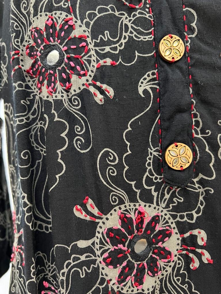 Benjabi floral embroidered Dress