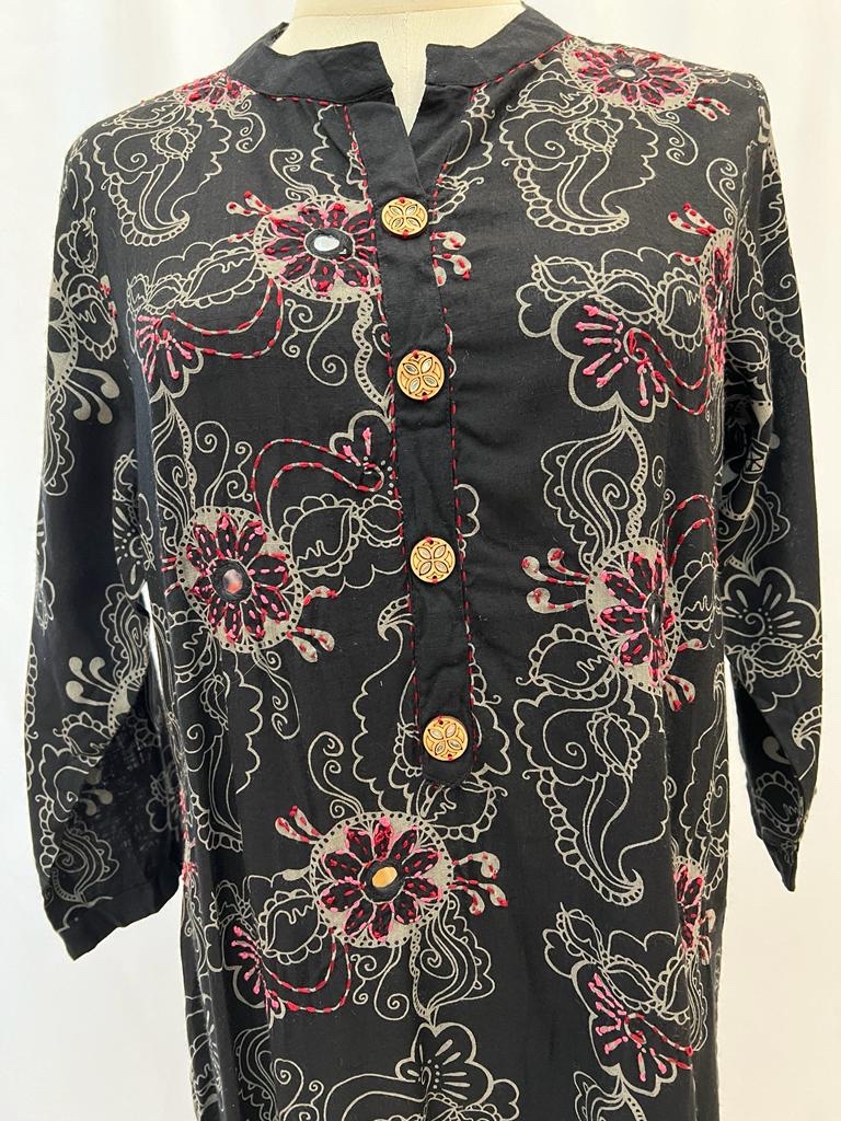 Benjabi floral embroidered Dress