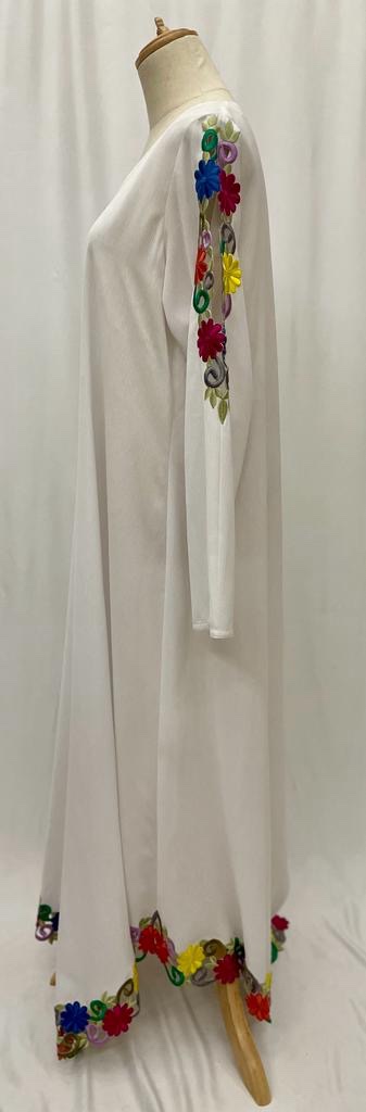 colorful embroidery white Dress