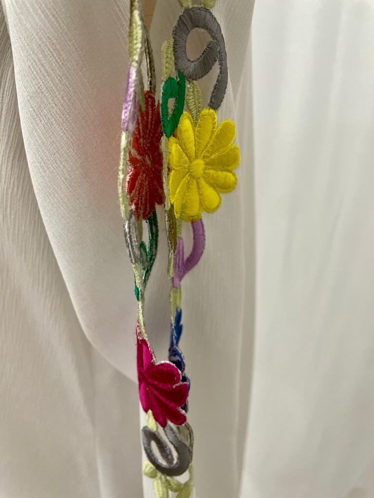 colorful embroidery white Dress