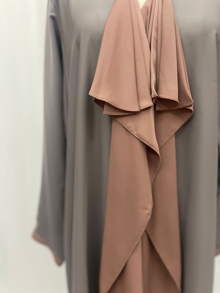 Closed two colors ruffles Abaya
