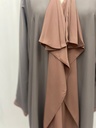 Closed two colors ruffles Abaya