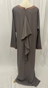 Closed two colors ruffles Abaya
