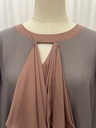 Closed two colors ruffles Abaya