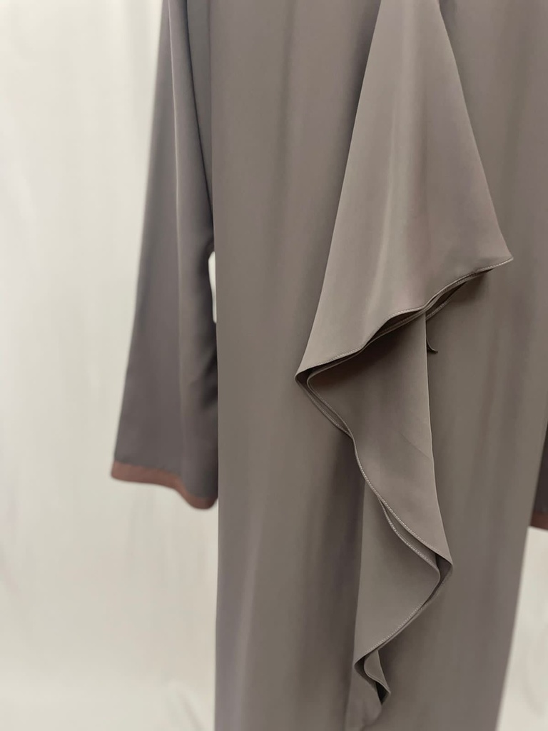 Closed two colors ruffles Abaya