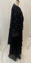 Sheer colorful beads black Abaya