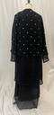 Sheer colorful beads black Abaya