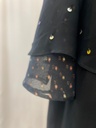 Sheer colorful beads black Abaya