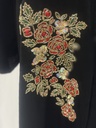 Beaded red floral black Abaya