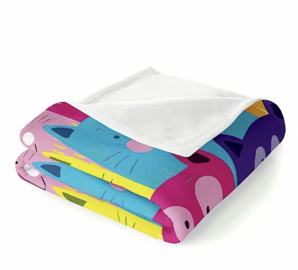 Colorful Cat Fluffy Blanket