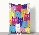Colorful Cat Fluffy Blanket