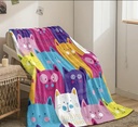 Colorful Cat Fluffy Blanket