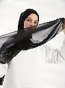 Black Solid Color Chiffon Hijab, Elegant Scarf, Windproof Sunscreen Shawl Head Wrap For Women
