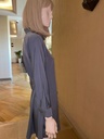 Solid Color Textured Button Shirt Dress