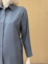 Solid Color Textured Button Shirt Dress