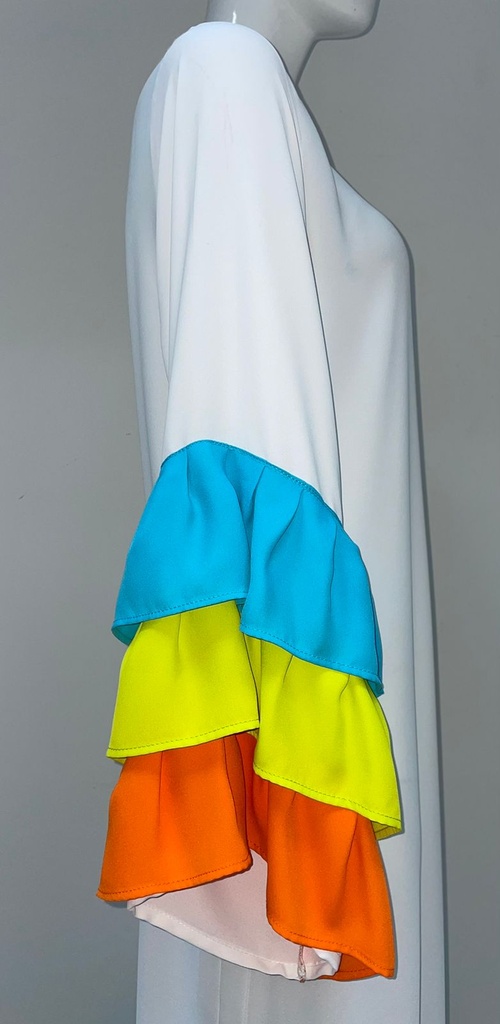 Layered Colorful Ruffles Dress  