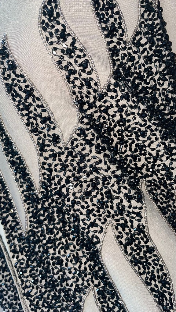 Abaya With Beaded Embroidered Design