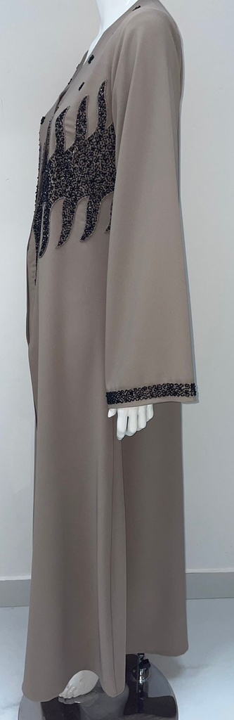 Abaya With Beaded Embroidered Design