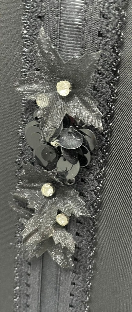 Black Abaya With Embroidery Flower Design