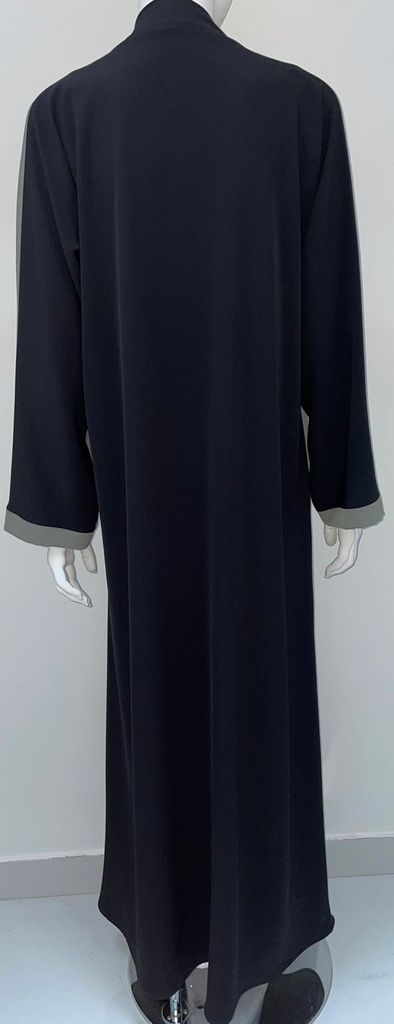 Abaya With Embroidered Beads Flower Design