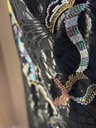 Shiny hand beaded black Abaya