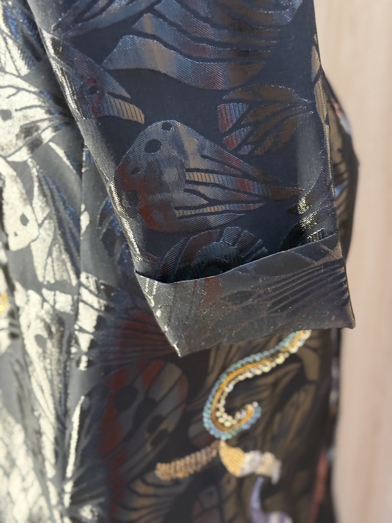 Shiny hand beaded black Abaya