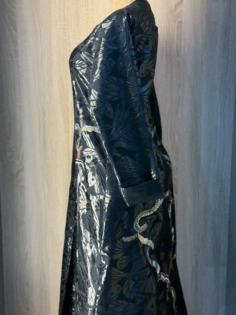 Shiny hand beaded black Abaya