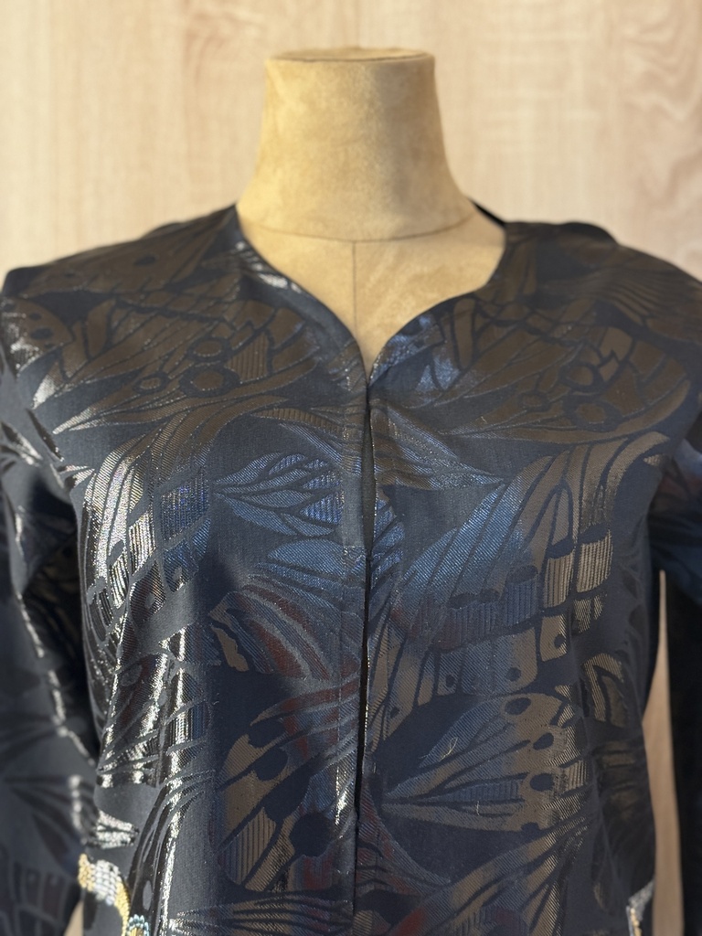 Shiny hand beaded black Abaya