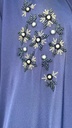 Dark Blue Abaya With Embroidered Beaded Flower Design