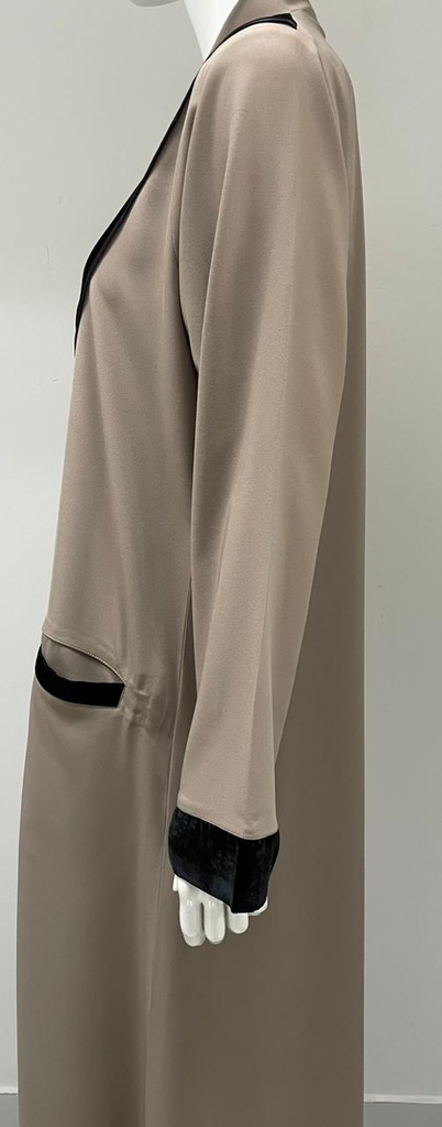 Khaki Simple Abaya With Two Pocket Front Design