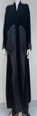 Black Open Abaya With Two Pocket Beaded Design