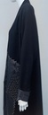 Black Open Abaya With Two Pocket Beaded Design