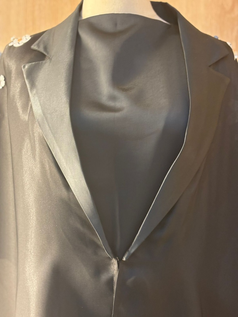 Floral two piece silk & chiffon abaya