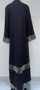 Black Abaya With Golden Embroidery Flower Design