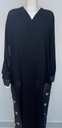 Elegant Abaya With Beaded White Flower Design