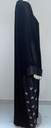 Elegant Abaya With Beaded White Flower Design