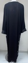 Elegant Abaya With Beaded White Flower Design