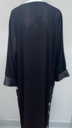 Elegant Abaya With Beaded White Flower Design