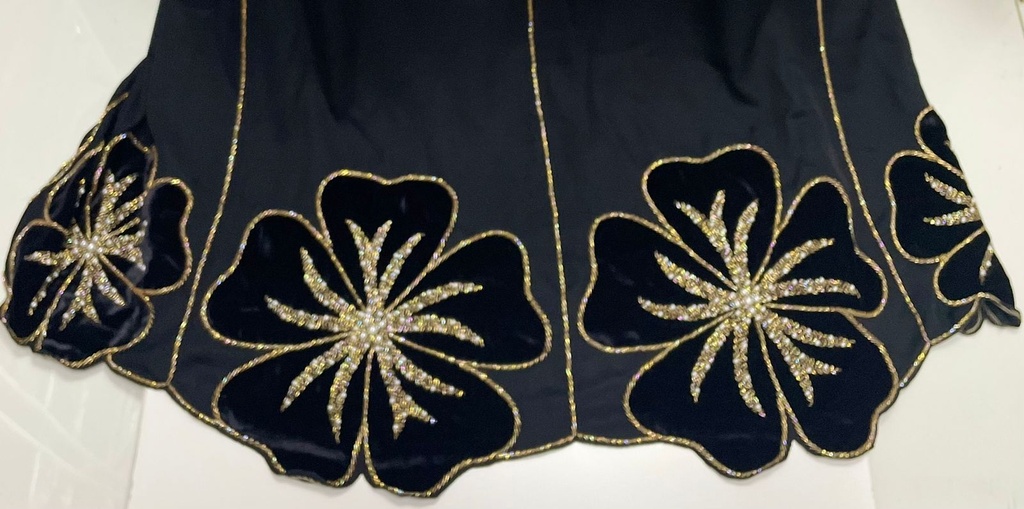 Floral Velvety  Abaya 