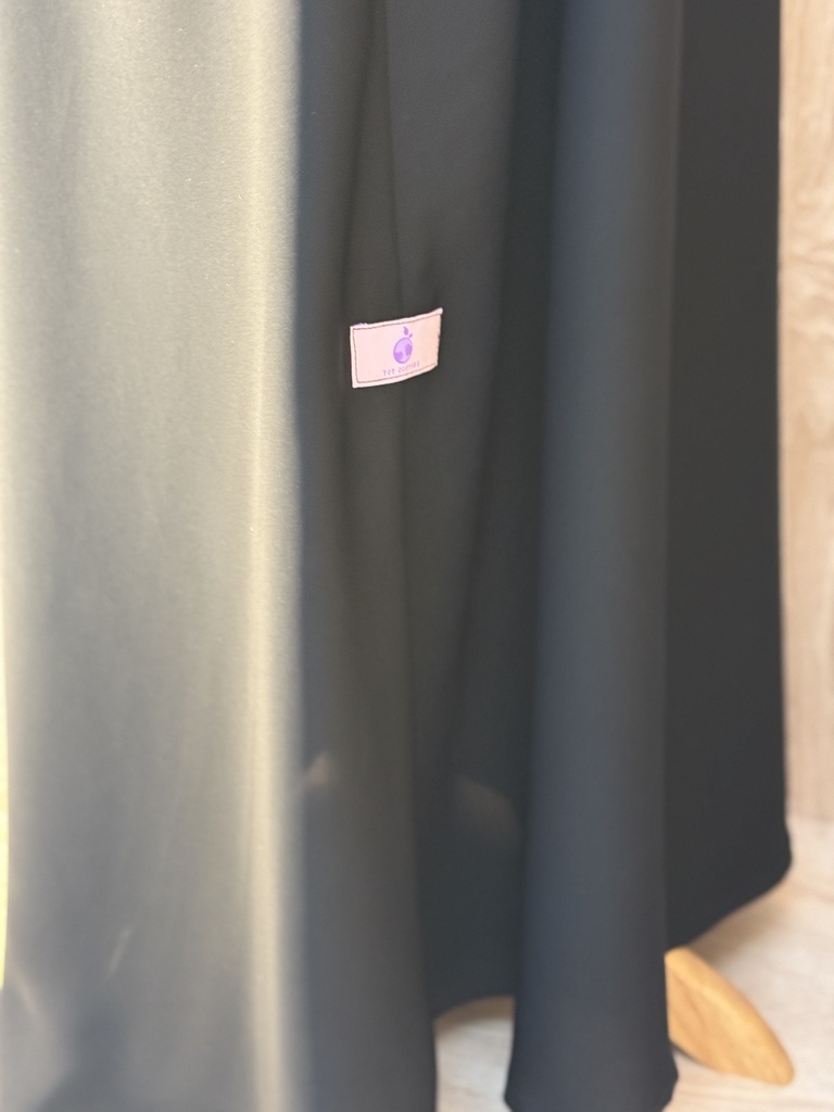 Sliver leaves hand beaded black abaya
