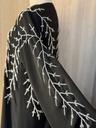 Sliver leaves hand beaded black abaya