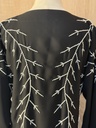 Sliver leaves hand beaded black abaya