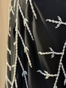 Sliver leaves hand beaded black abaya