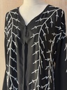 Sliver leaves hand beaded black abaya