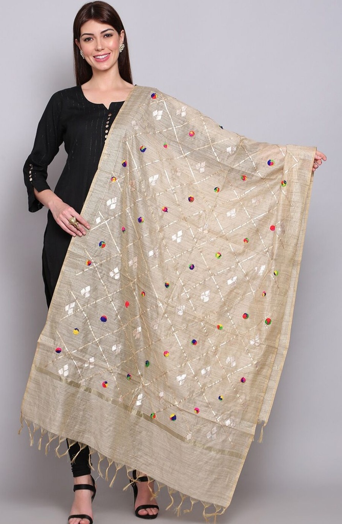 Gold Shaila With Multiple color Pom Poms 