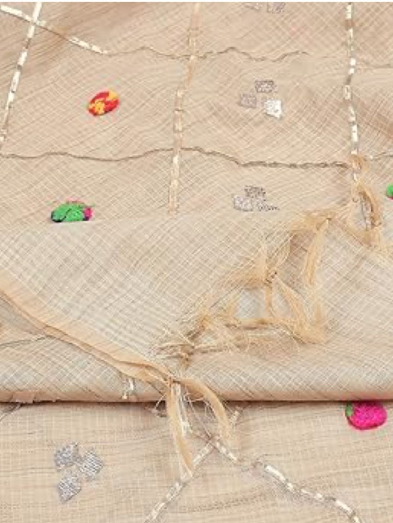 Gold Shaila With Multiple color Pom Poms 