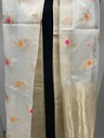 Gold Shaila With Multiple color Flower Design