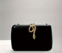 Golden snake black clutch
