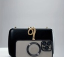 Golden snake black clutch